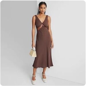 Chocolate Brown Wild Fable lace cami dress Xs